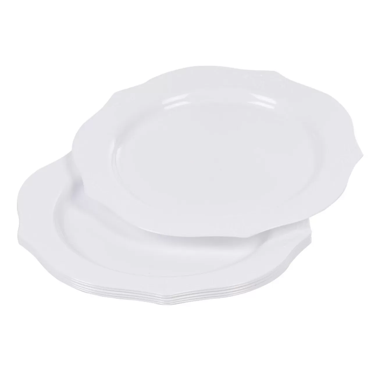 Gifi Assiette à dessert blanche contour design antique x6 Cheap