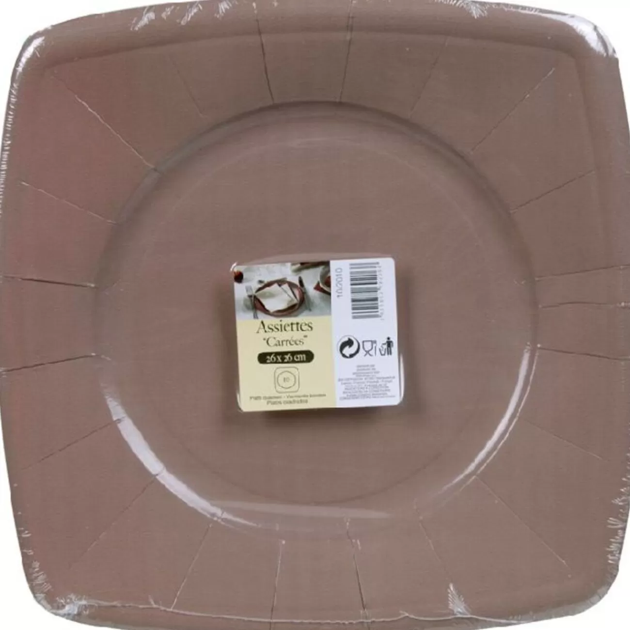 Gifi Assiette carton taupe X10 Outlet