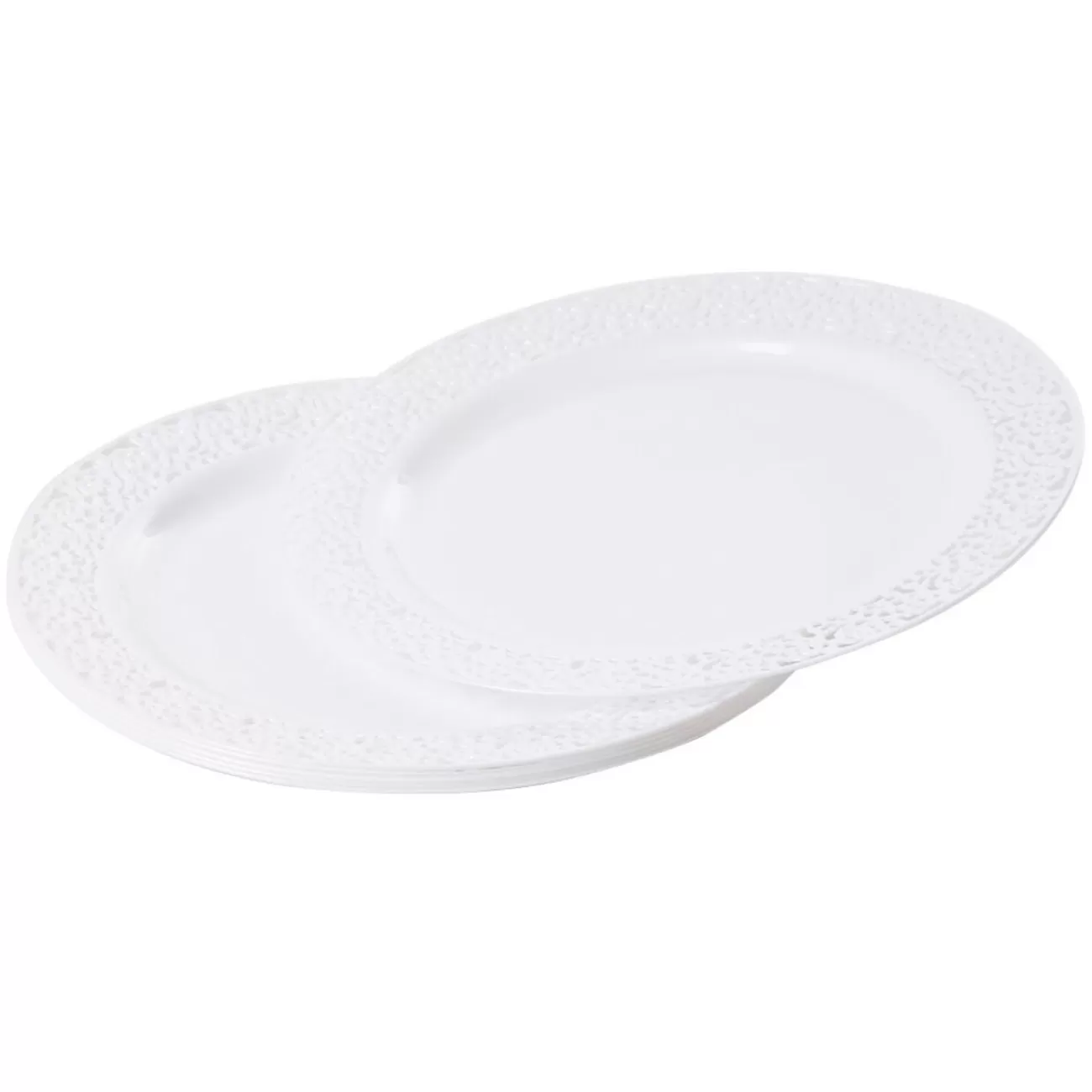 Gifi Assiette plate blanche contour avec motifs en relief x6 Best Sale