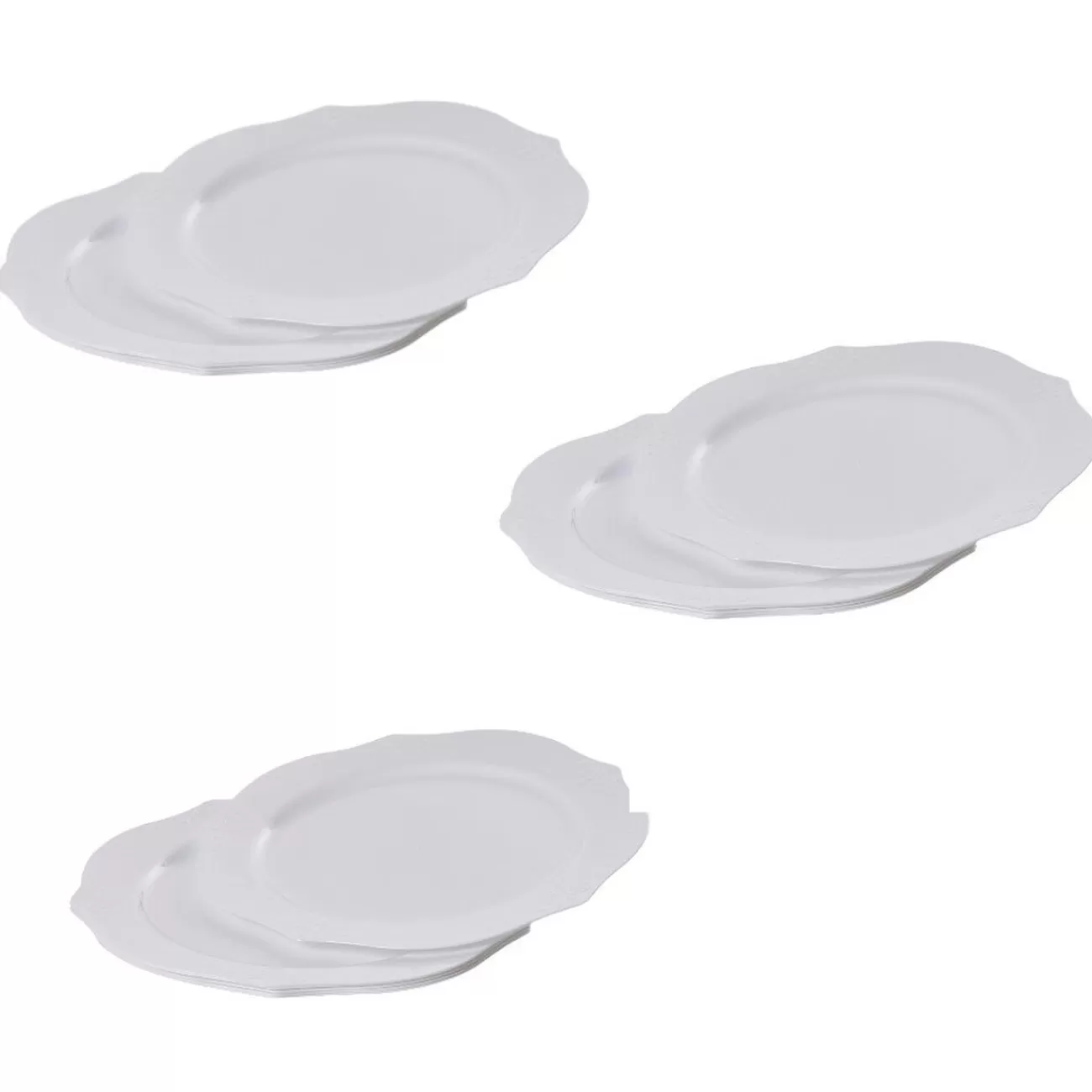 Gifi Assiette plate blanche contour design antique x6 Online