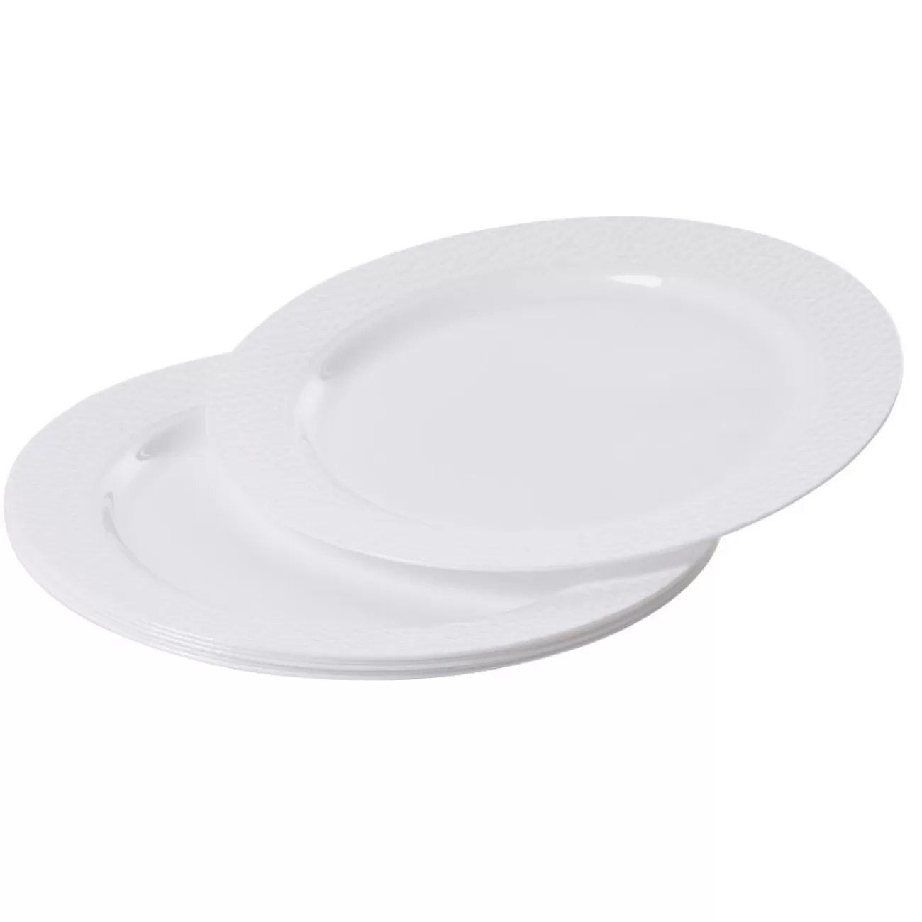 Gifi Assiette plate blanche design effet martelé x6 Best