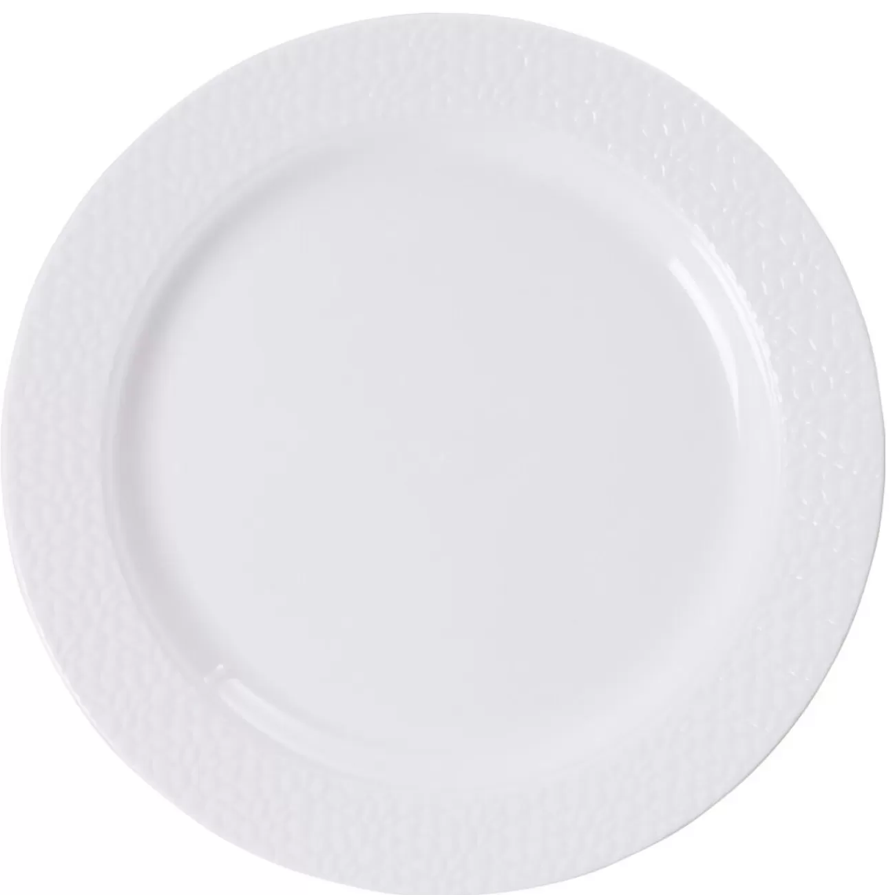 Gifi Assiette plate blanche design effet martelé x6 Best