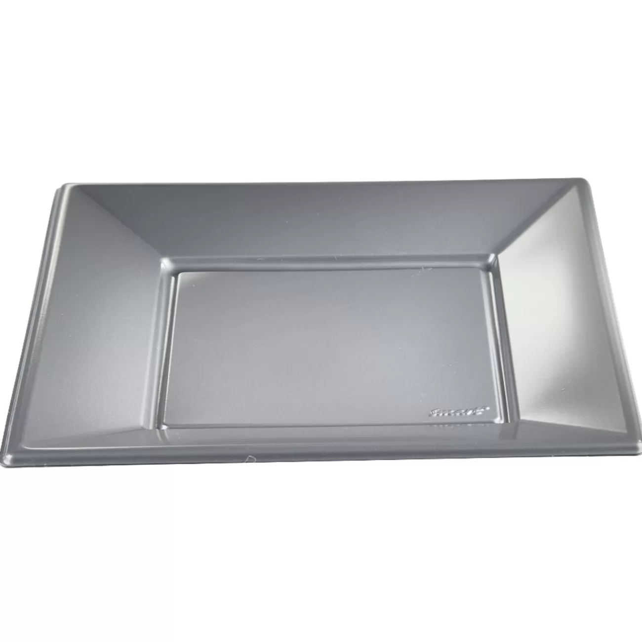 Gifi Assiette plate carrée gris clair en plastique réutilisable x6 Hot