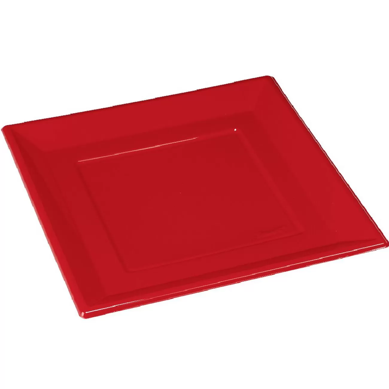 Gifi Assiette plate carrée rouge en plastique réutilisable x6 Flash Sale