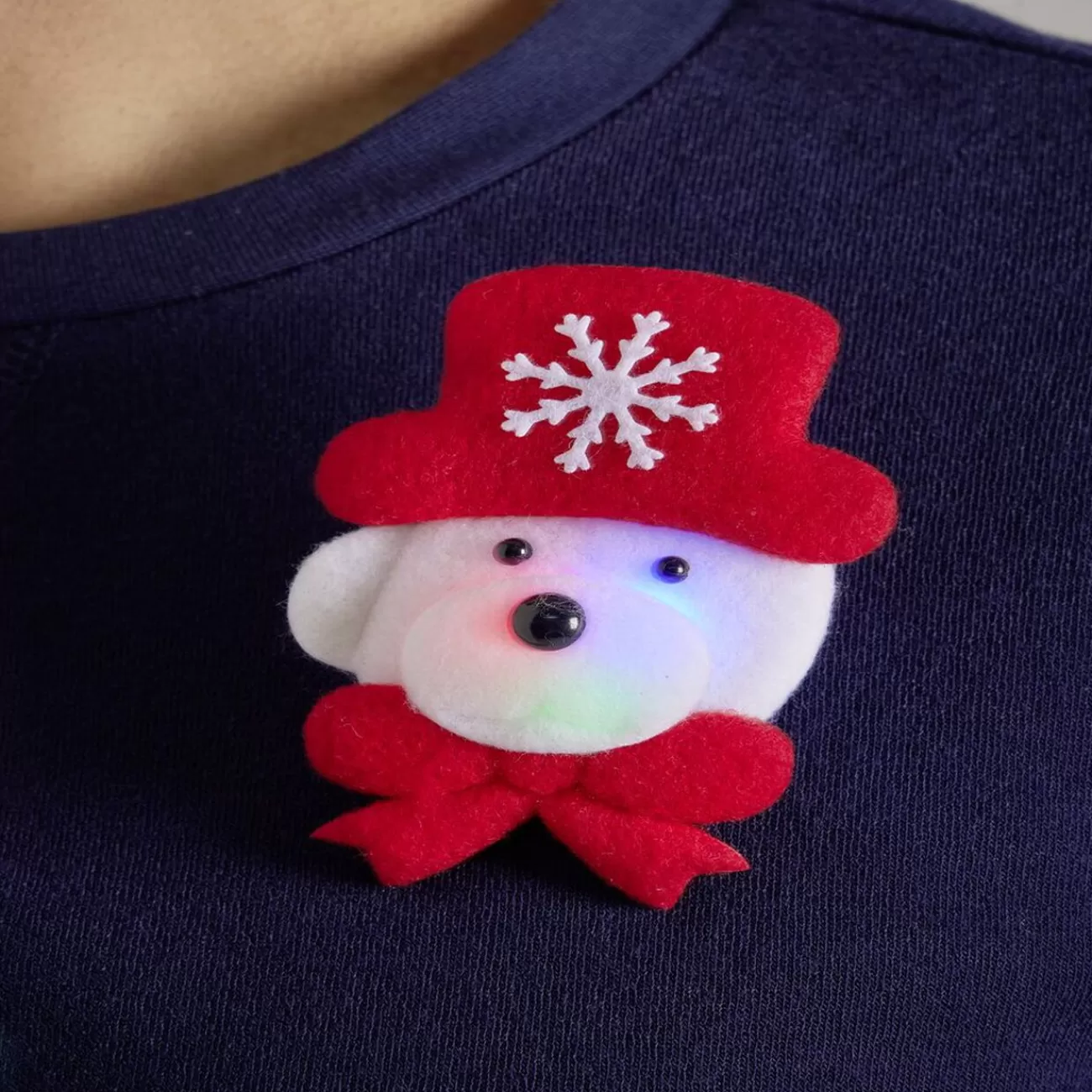 Gifi Badge lumineux Noël rouge et blanc - 4 modèles Sale