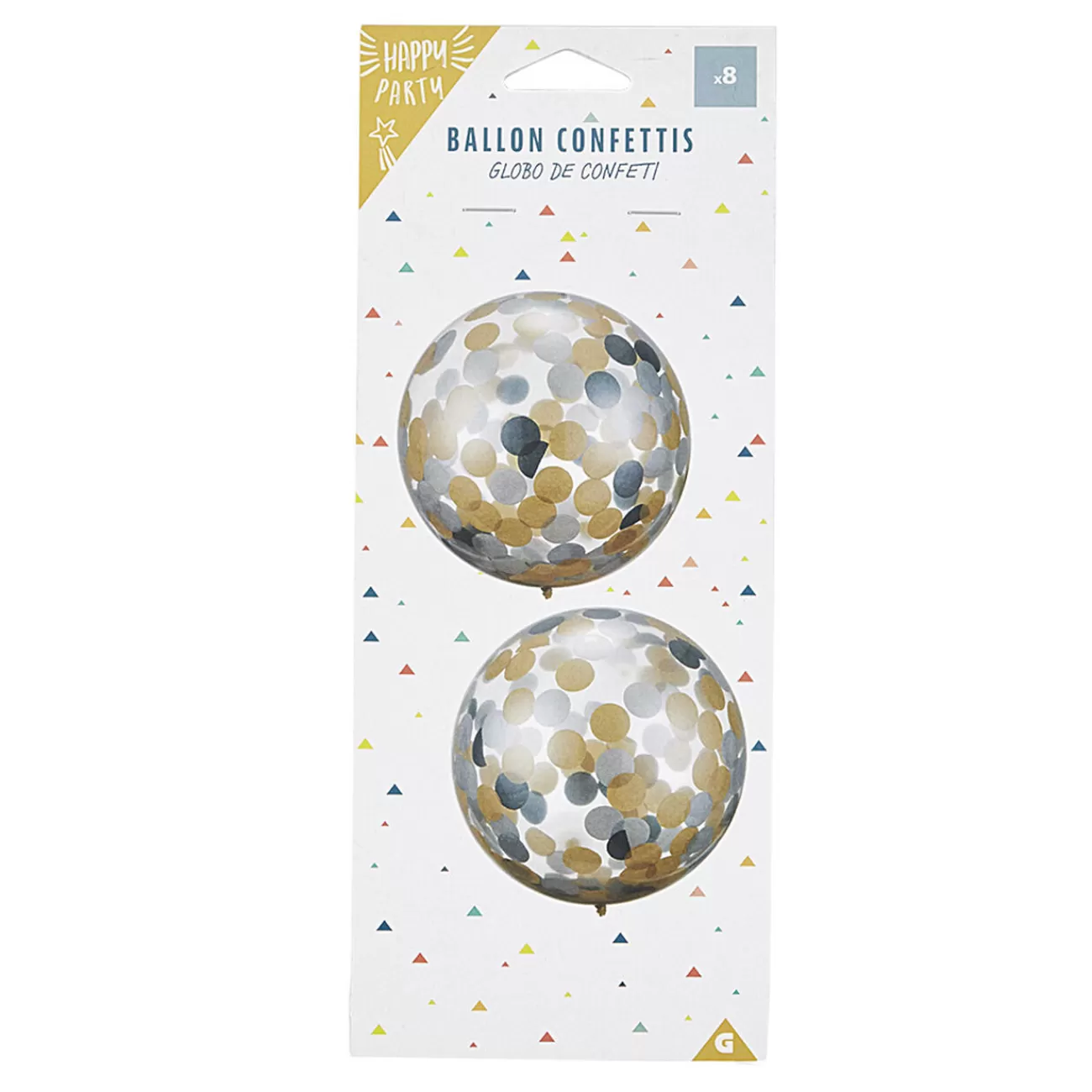 Gifi Ballon confettis argent, noir et doré Sale