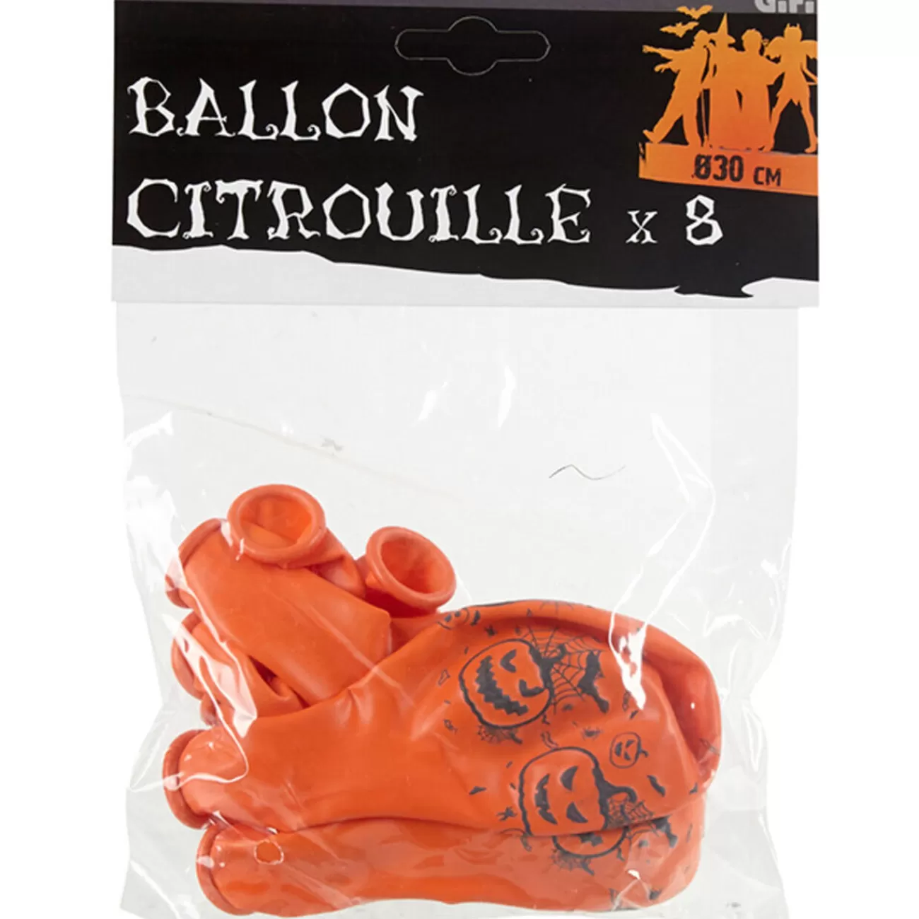 Gifi Ballon de baudruche orange motif citrouille Halloween x8 Cheap