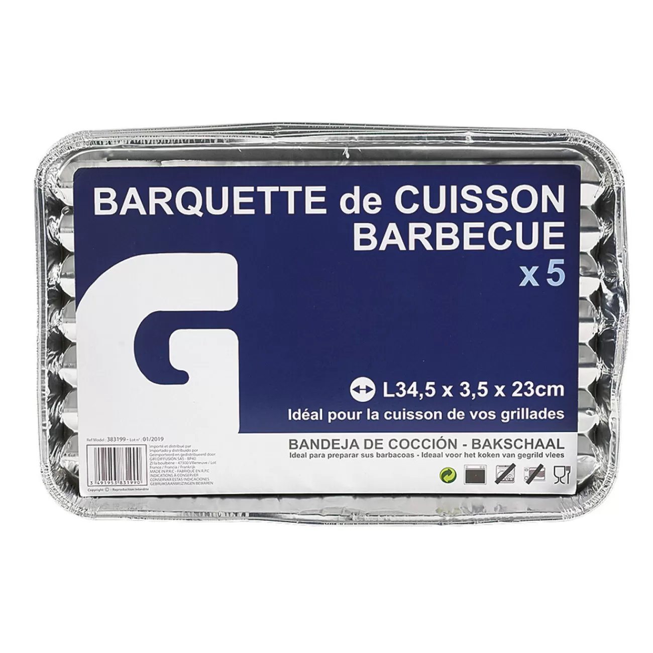 Gifi Barquette de cuisson aluminium x5 Hot