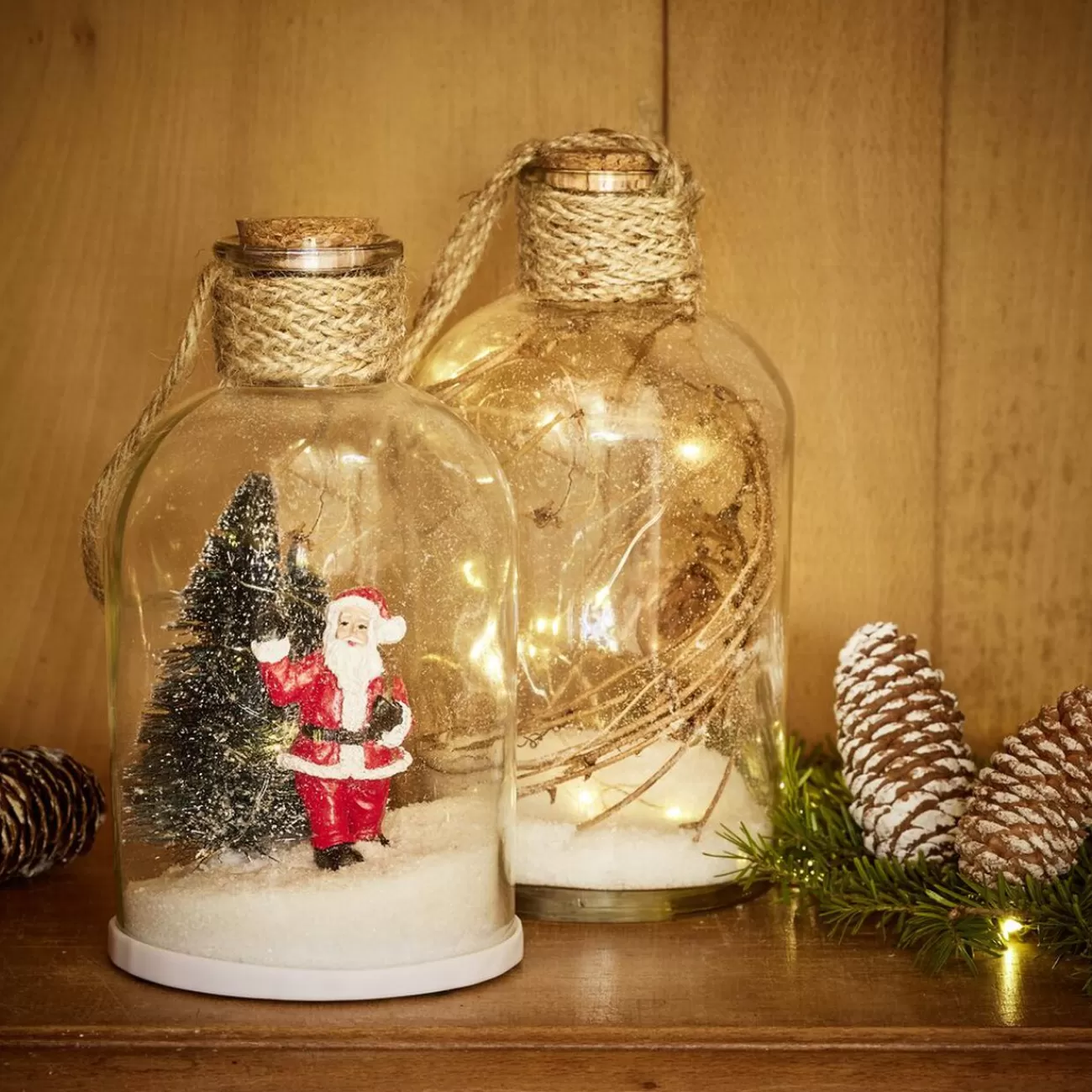 Gifi Bocal en verre avec guirlande en cuivre 10 LED< Décoration Intérieure De Noël