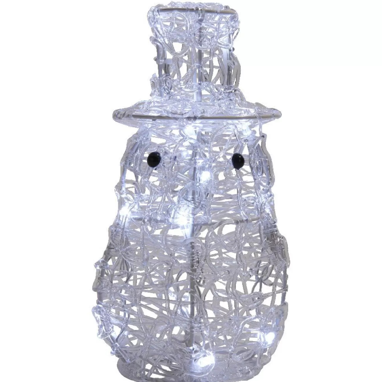 Gifi Bonhomme de neige lumineux blanc fixe h. 22 cm< Décoration Extérieure De Noël