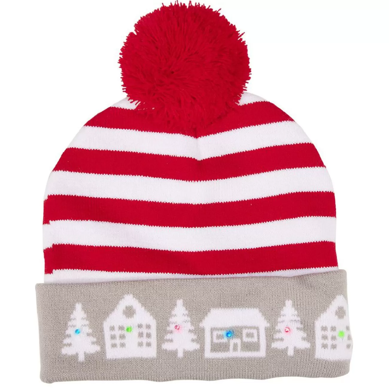 Gifi Bonnet de Noël Adulte en tricot lumineux< Déguisement Et Tenue De Noël