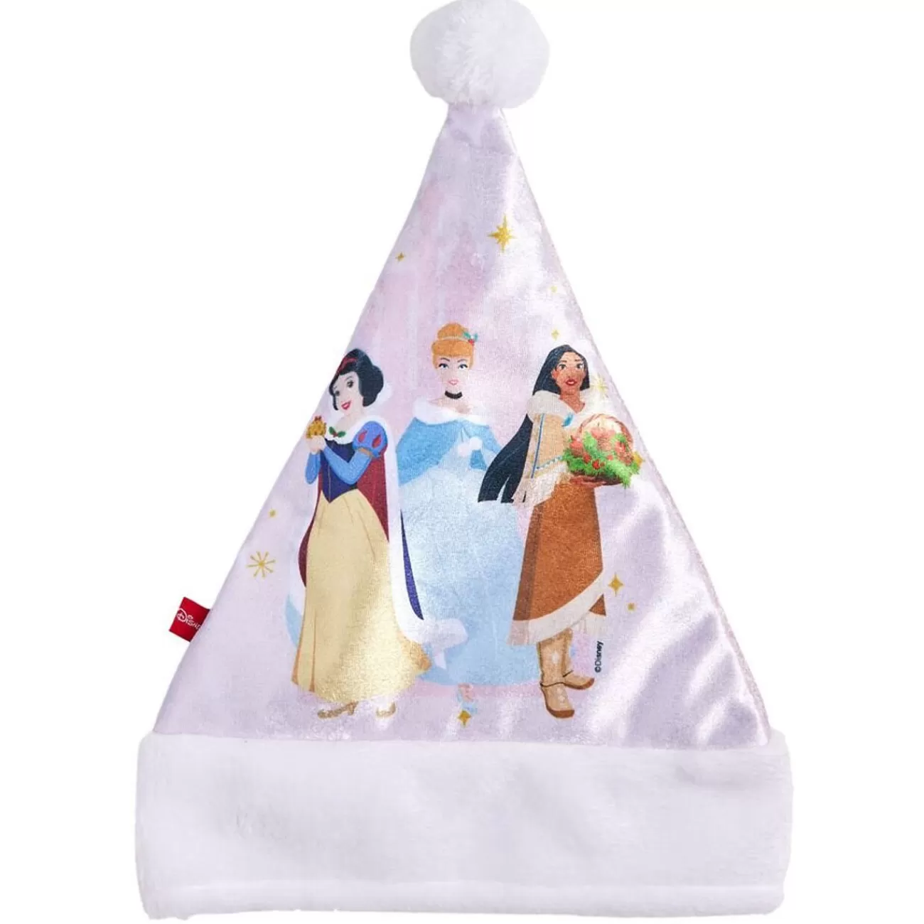 Gifi Bonnet de Noël Princesses Disney rose et blanc 26xH34cm< Déguisement Et Tenue De Noël