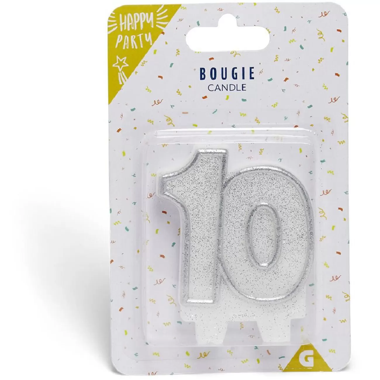 Gifi Bougie anniversaire chiffre 10 argenté Hot