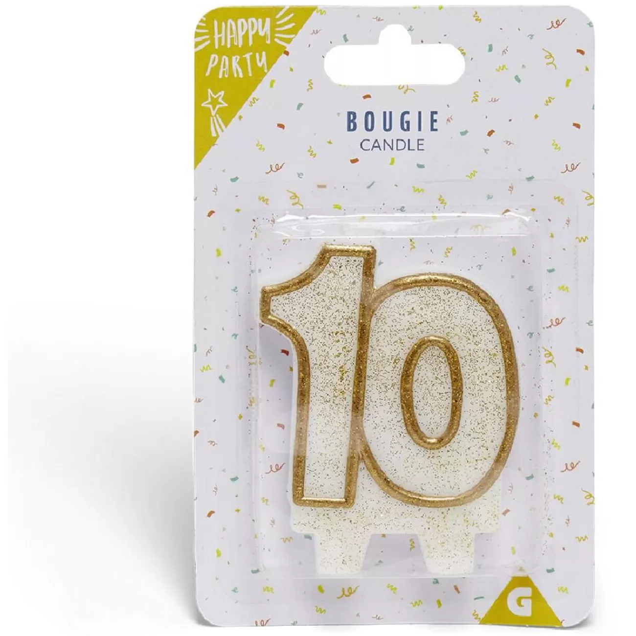 Gifi Bougie anniversaire chiffre 10 doré New