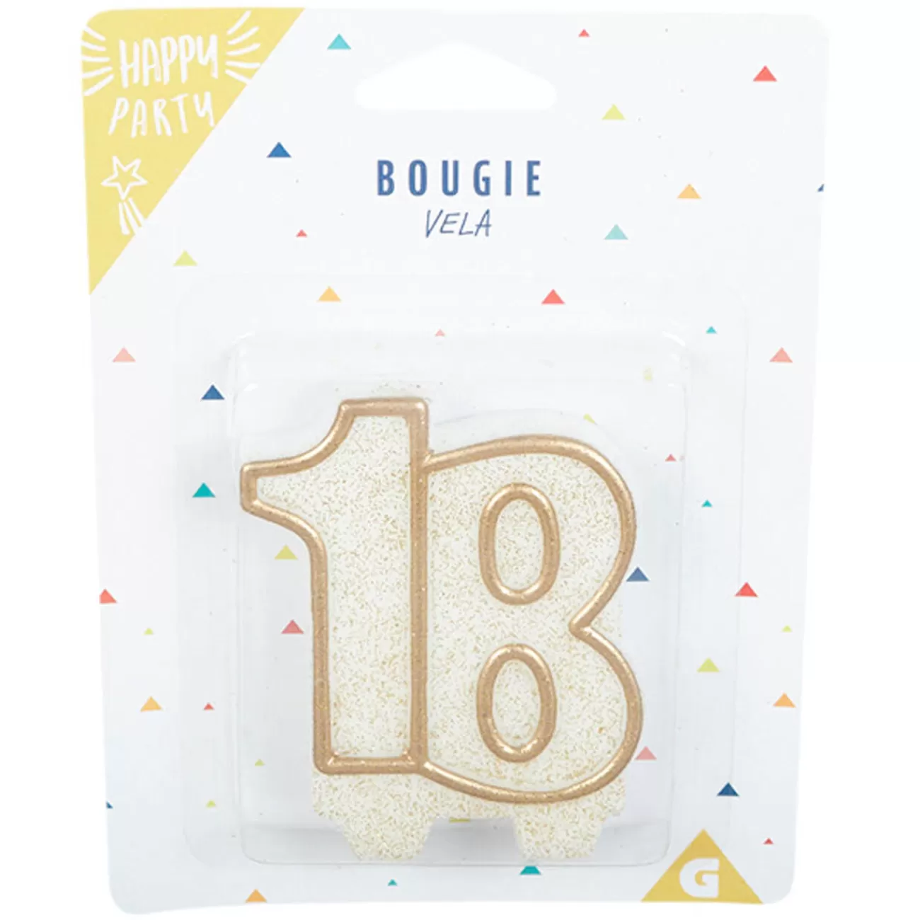 Gifi Bougie anniversaire chiffre 18 doré pailleté Discount