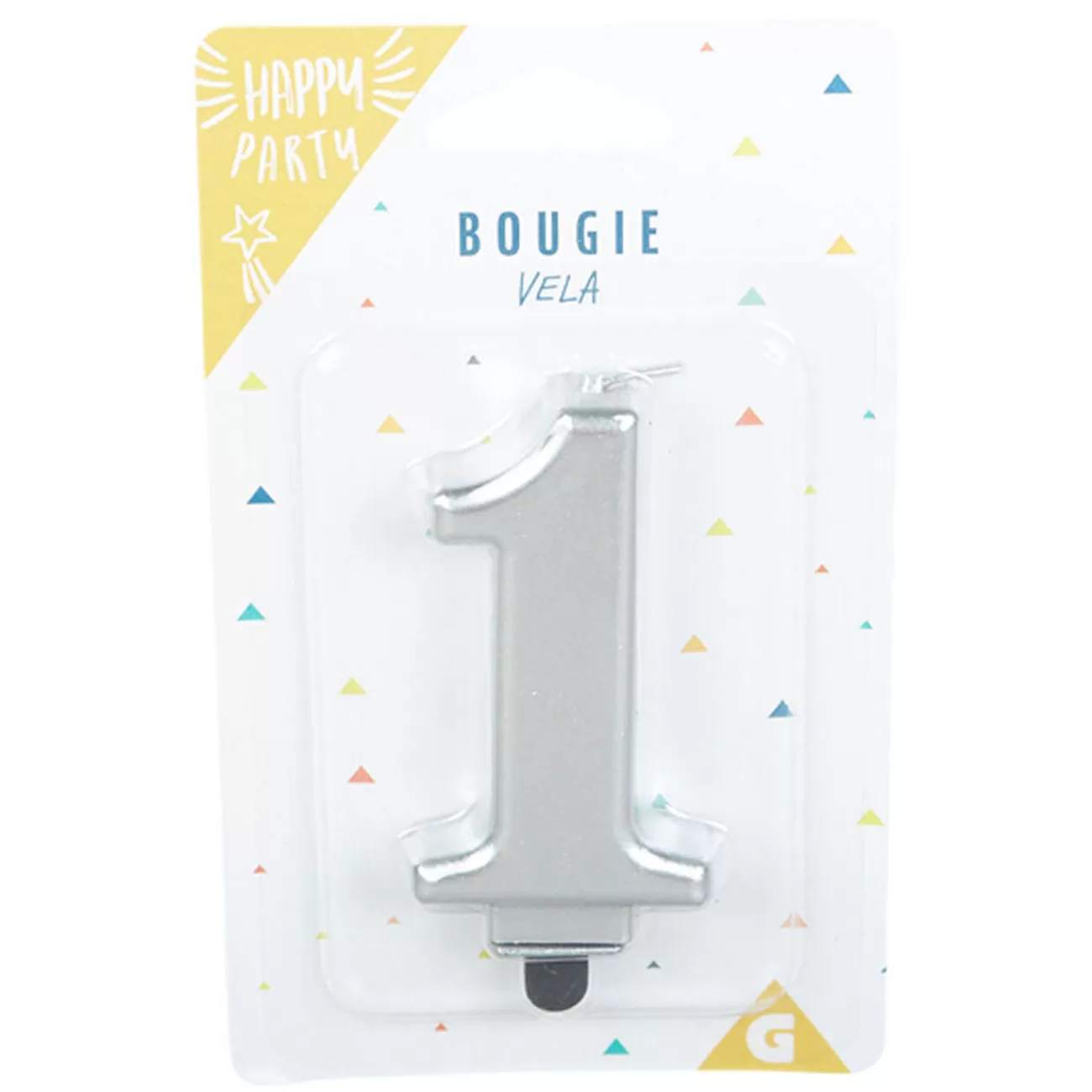 Gifi Bougie anniversaire chiffre 1 mat argenté Outlet