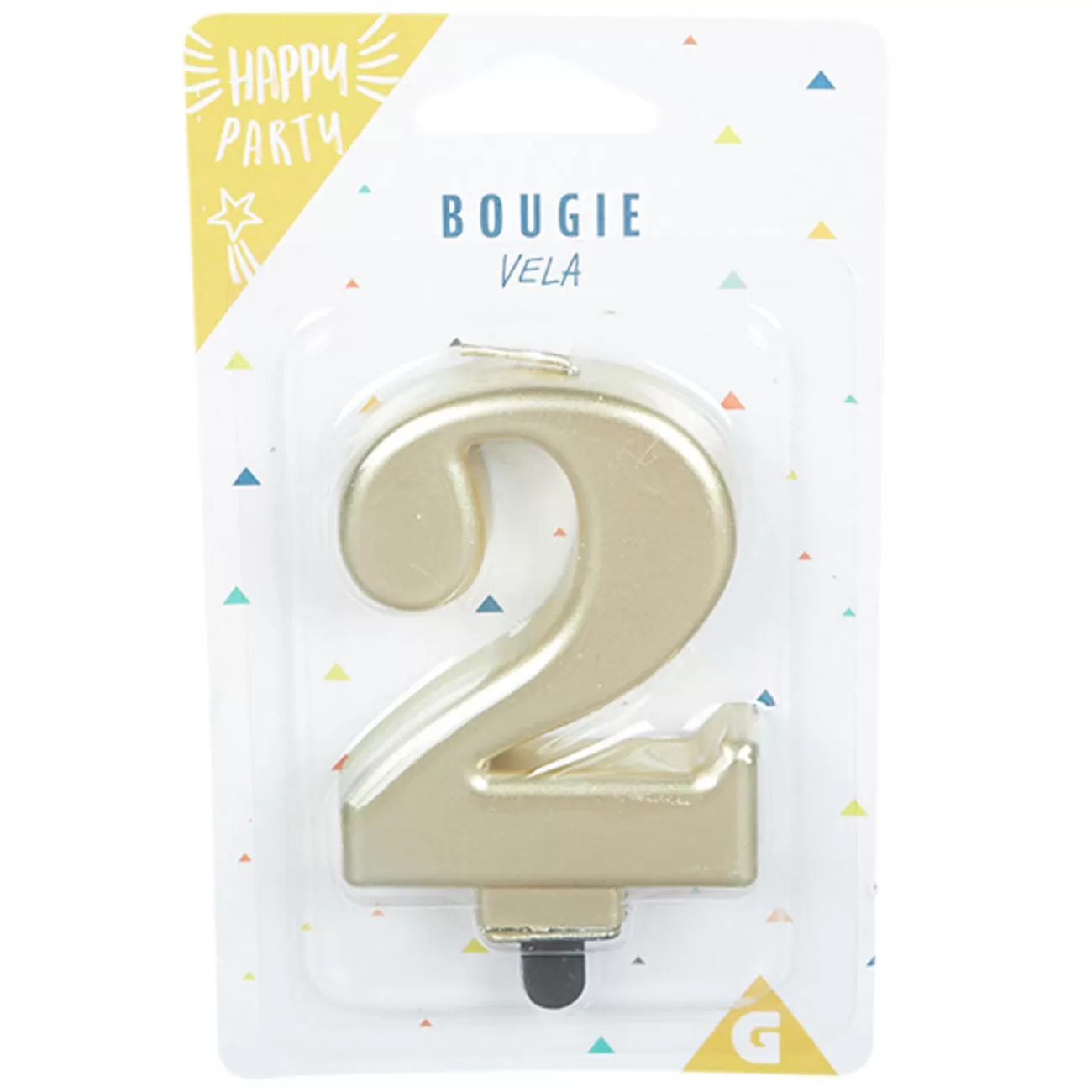 Gifi Bougie anniversaire chiffre 2 mat doré Discount