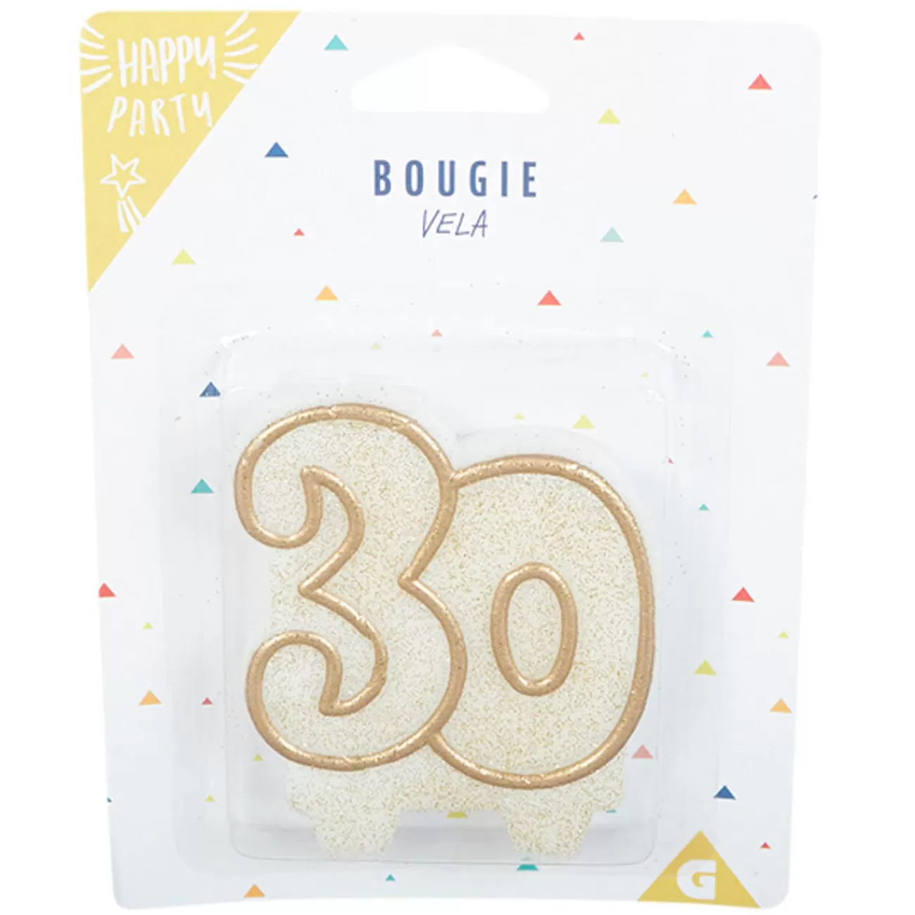 Gifi Bougie anniversaire chiffre 30 doré pailleté Clearance