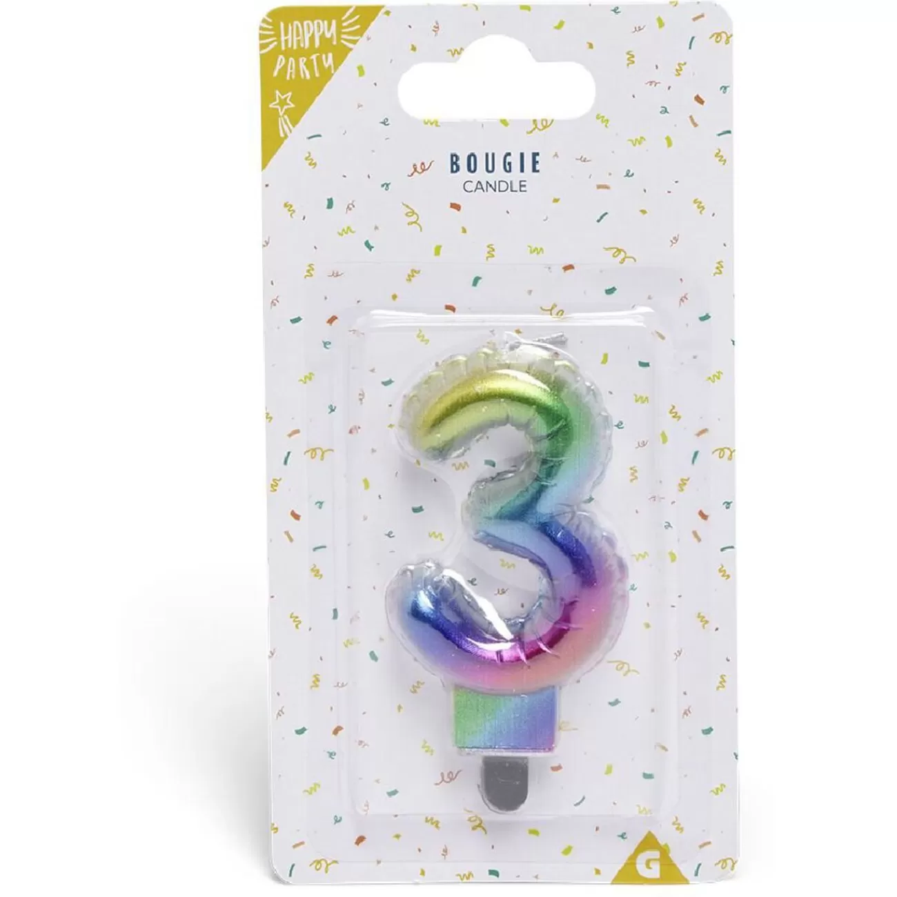 Gifi Bougie anniversaire chiffre 3 iridescent Cheap