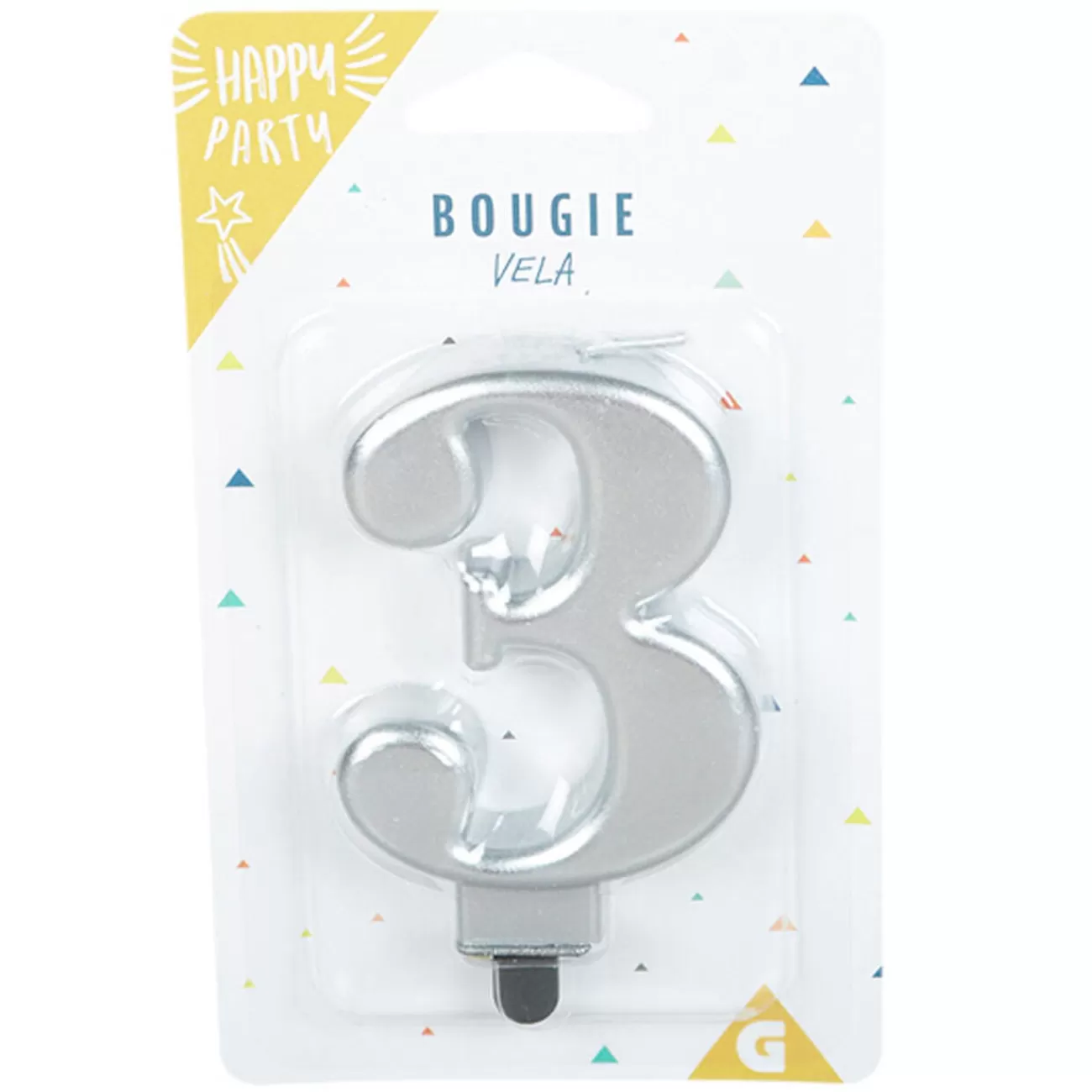 Gifi Bougie anniversaire chiffre 3 mat argenté Cheap