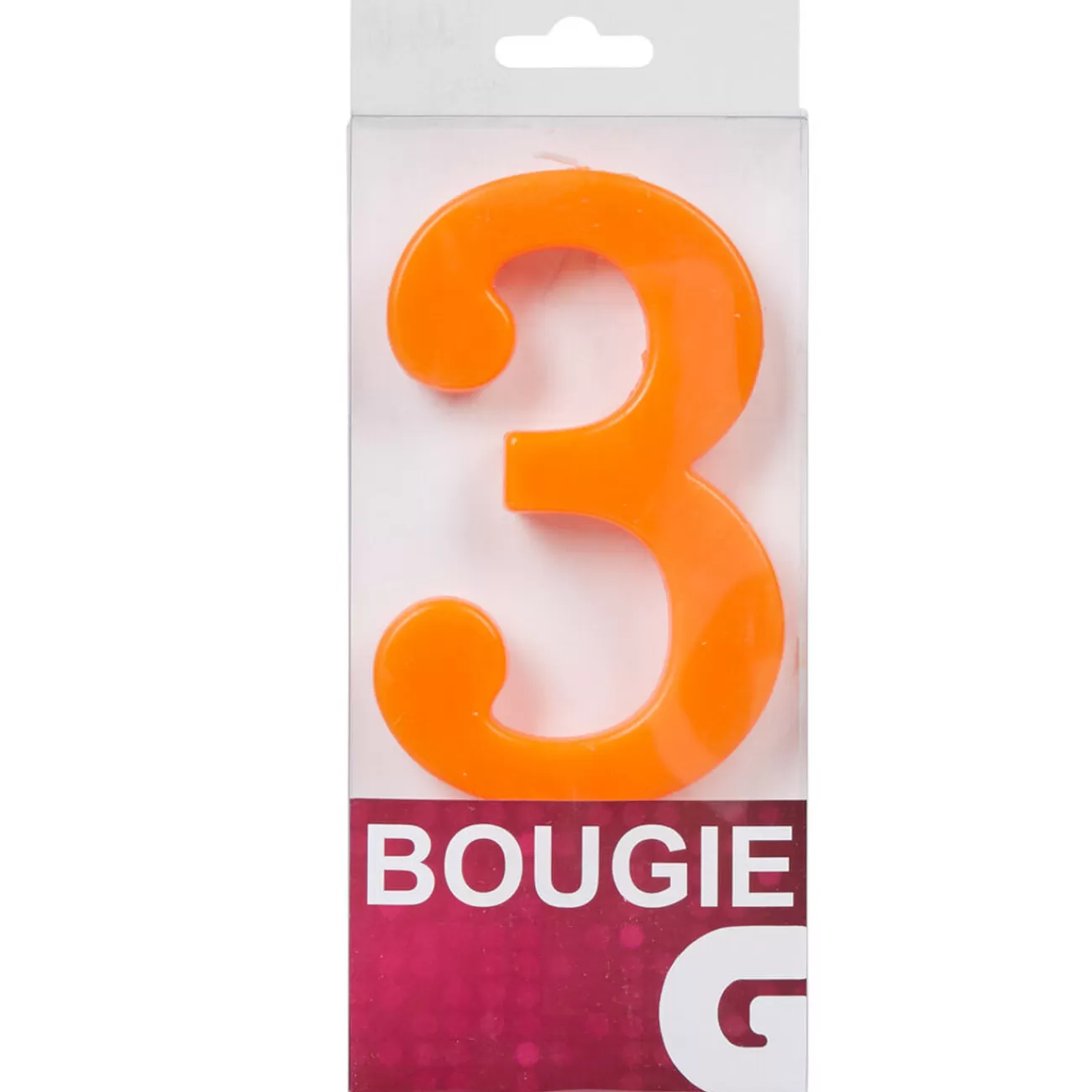 Gifi Bougie anniversaire chiffre 3 orange Hot