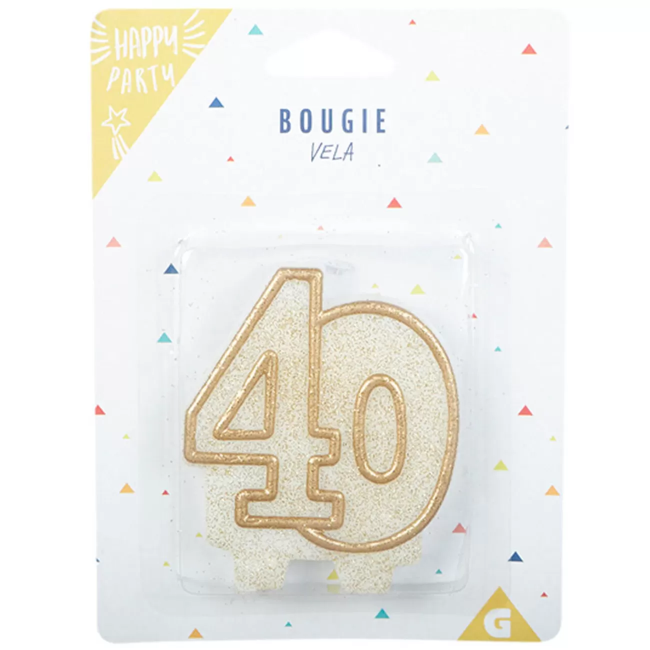 Gifi Bougie anniversaire chiffre 40 doré pailleté Cheap