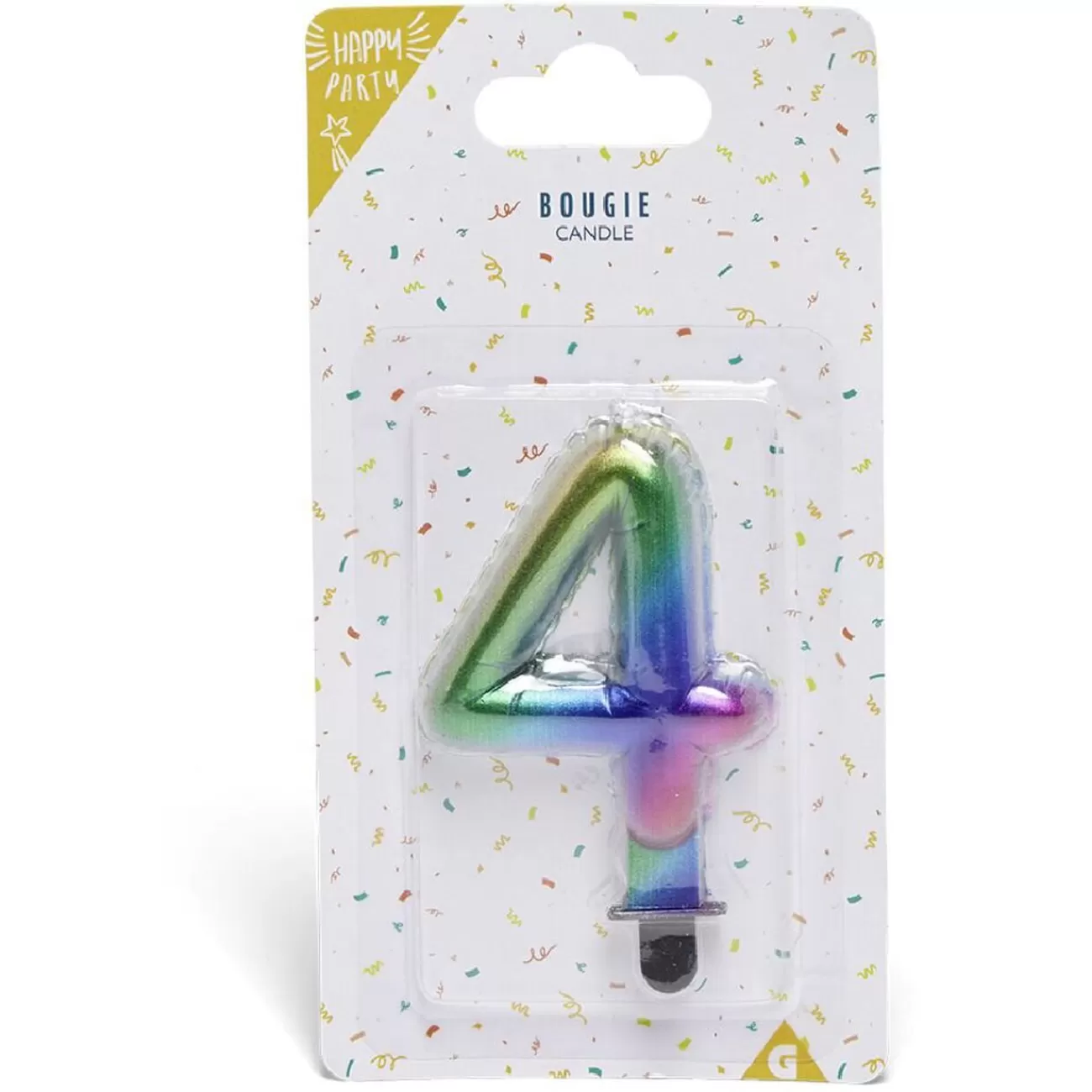 Gifi Bougie anniversaire chiffre 4 iridescent New