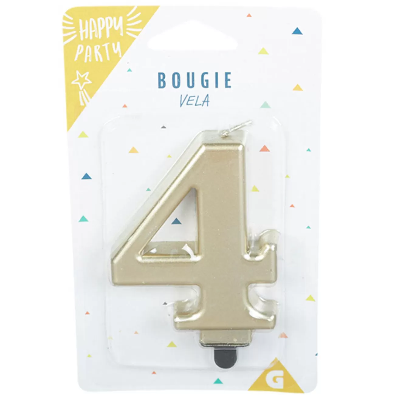 Gifi Bougie anniversaire chiffre 4 mat doré Cheap