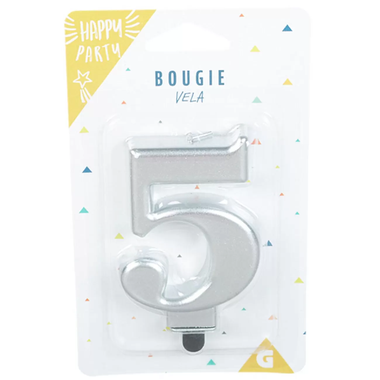 Gifi Bougie anniversaire chiffre 5 mat argenté Clearance