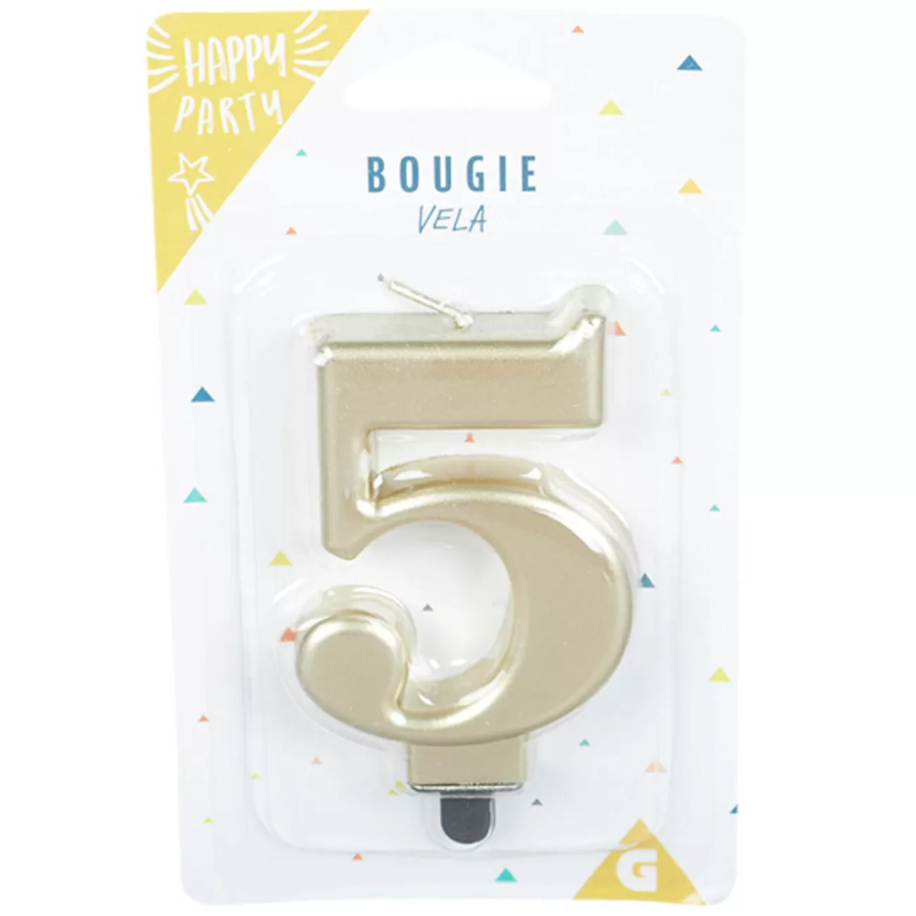 Gifi Bougie anniversaire chiffre 5 mat doré Clearance