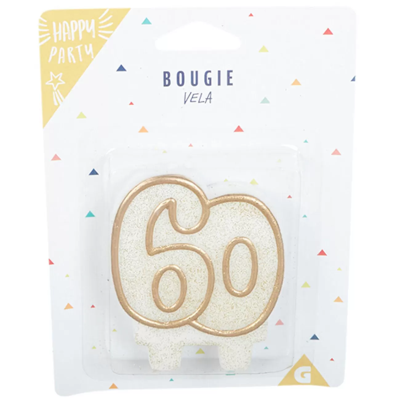 Gifi Bougie anniversaire chiffre 60 doré pailleté Sale