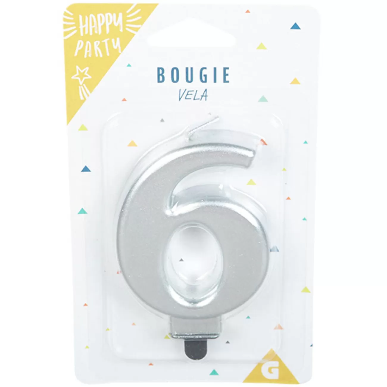 Gifi Bougie anniversaire chiffre 6 mat argenté Cheap