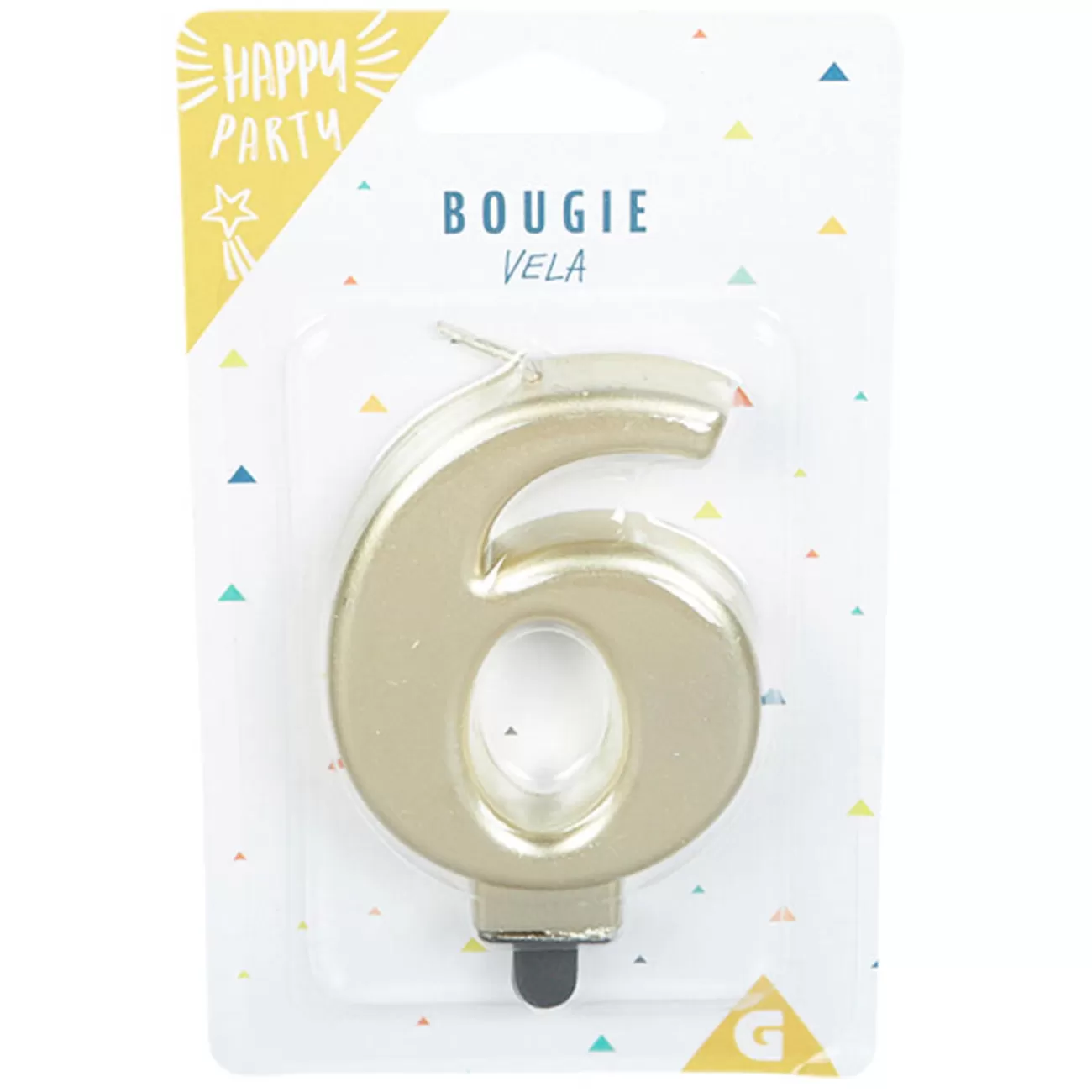 Gifi Bougie anniversaire chiffre 6 mat doré Outlet