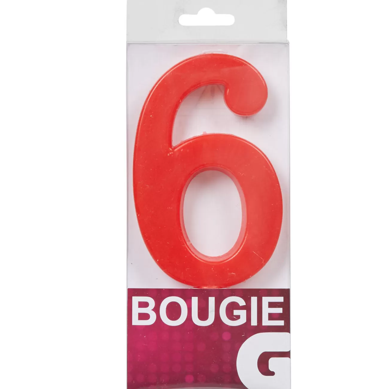 Gifi Bougie anniversaire chiffre 6 rouge Sale