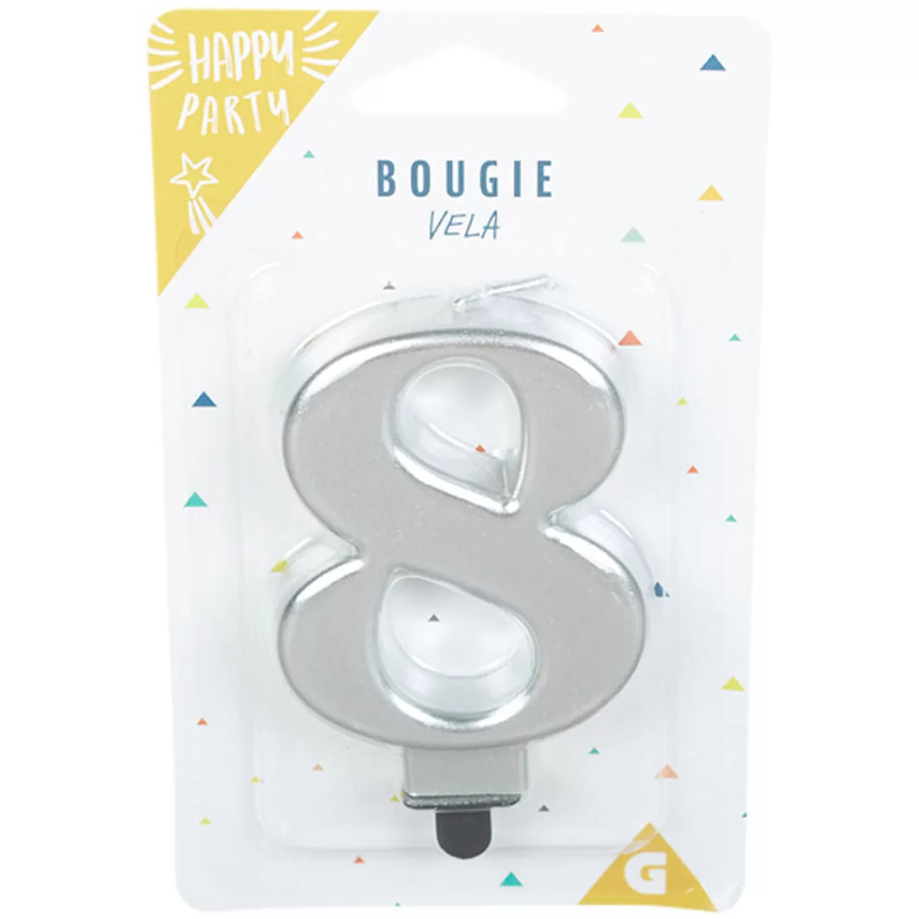 Gifi Bougie anniversaire chiffre 8 mat argenté Cheap