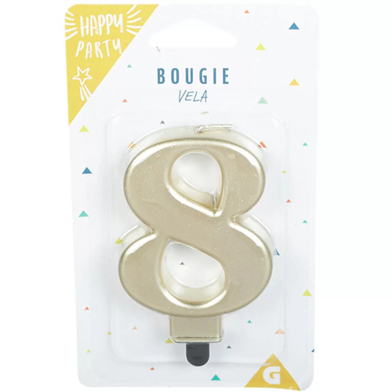 Gifi Bougie anniversaire chiffre 8 mat doré Sale