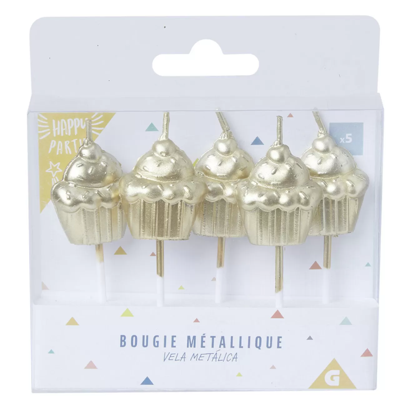 Gifi Bougie anniversaire cupcake doré x 5 Sale