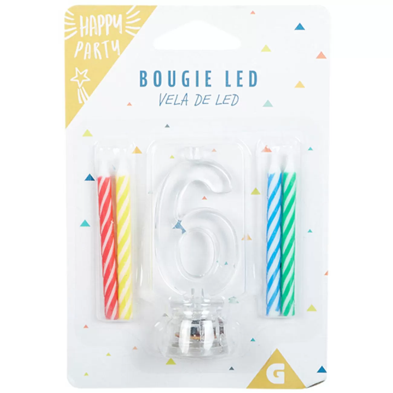 Gifi Bougie anniversaire lumineuse à led chiffre 6 Fashion