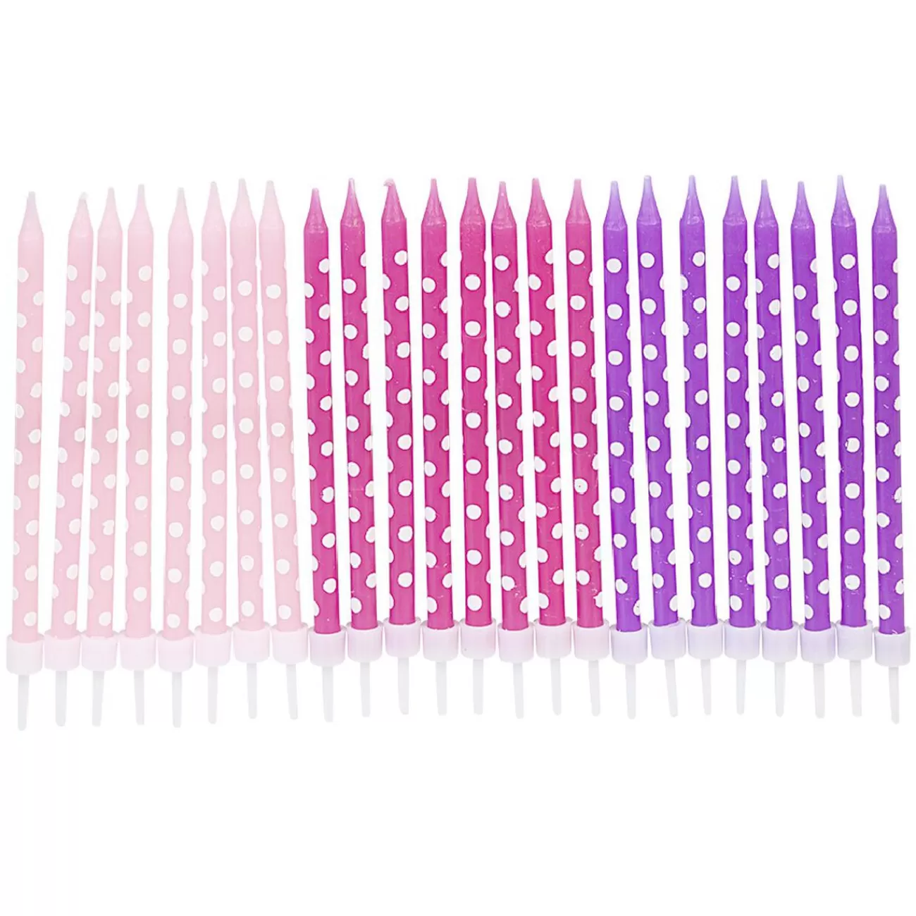 Gifi Bougies anniversaire à pois blanc rose et violet XXL x24 Store