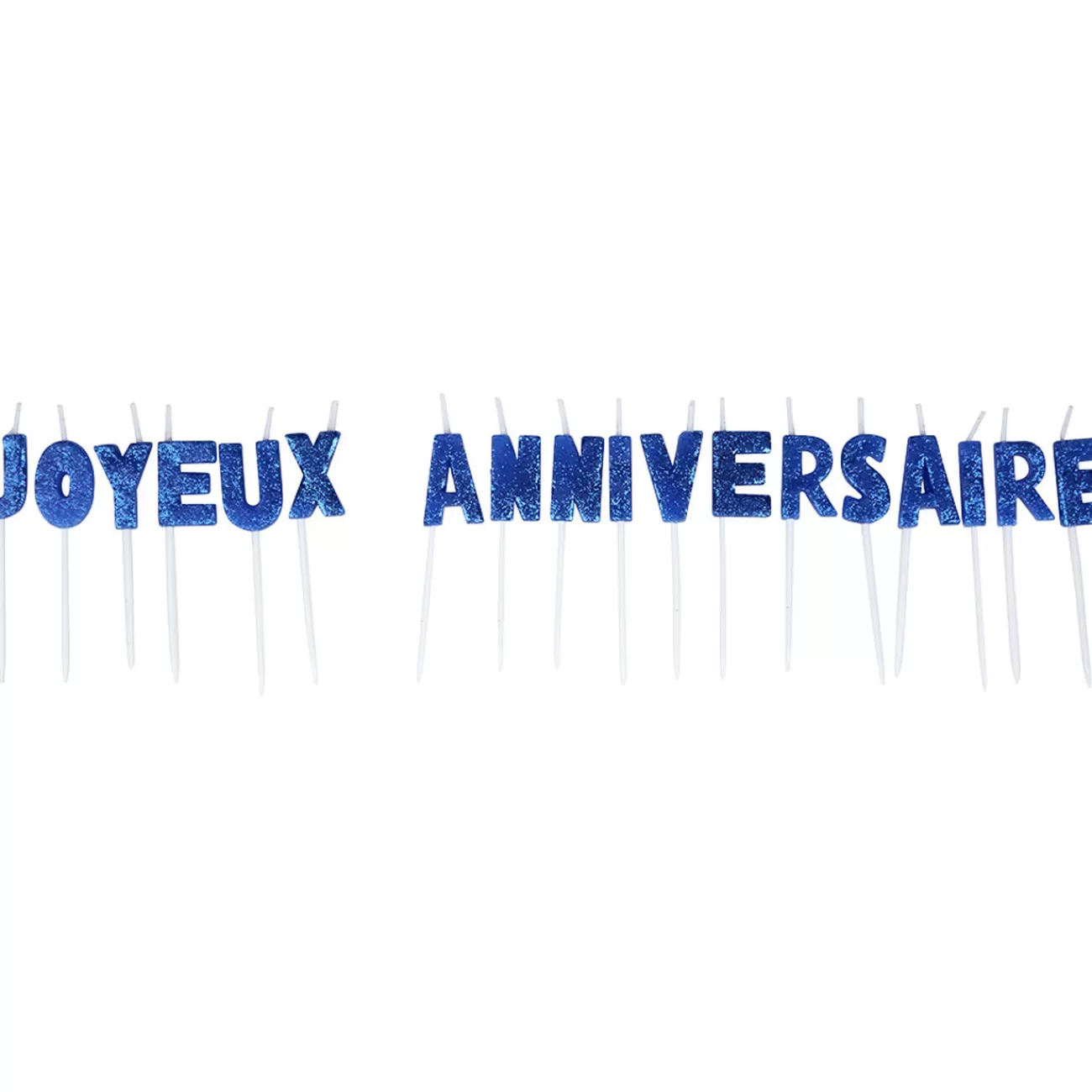 Gifi Bougies Joyeux anniversaire bleu à paillettes Best