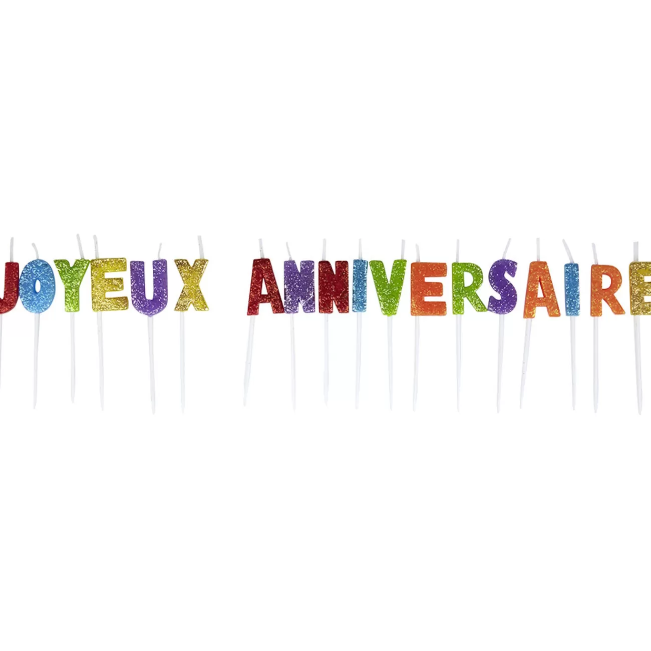 Gifi Bougies Joyeux anniversaire multicouleur à paillettes Best Sale