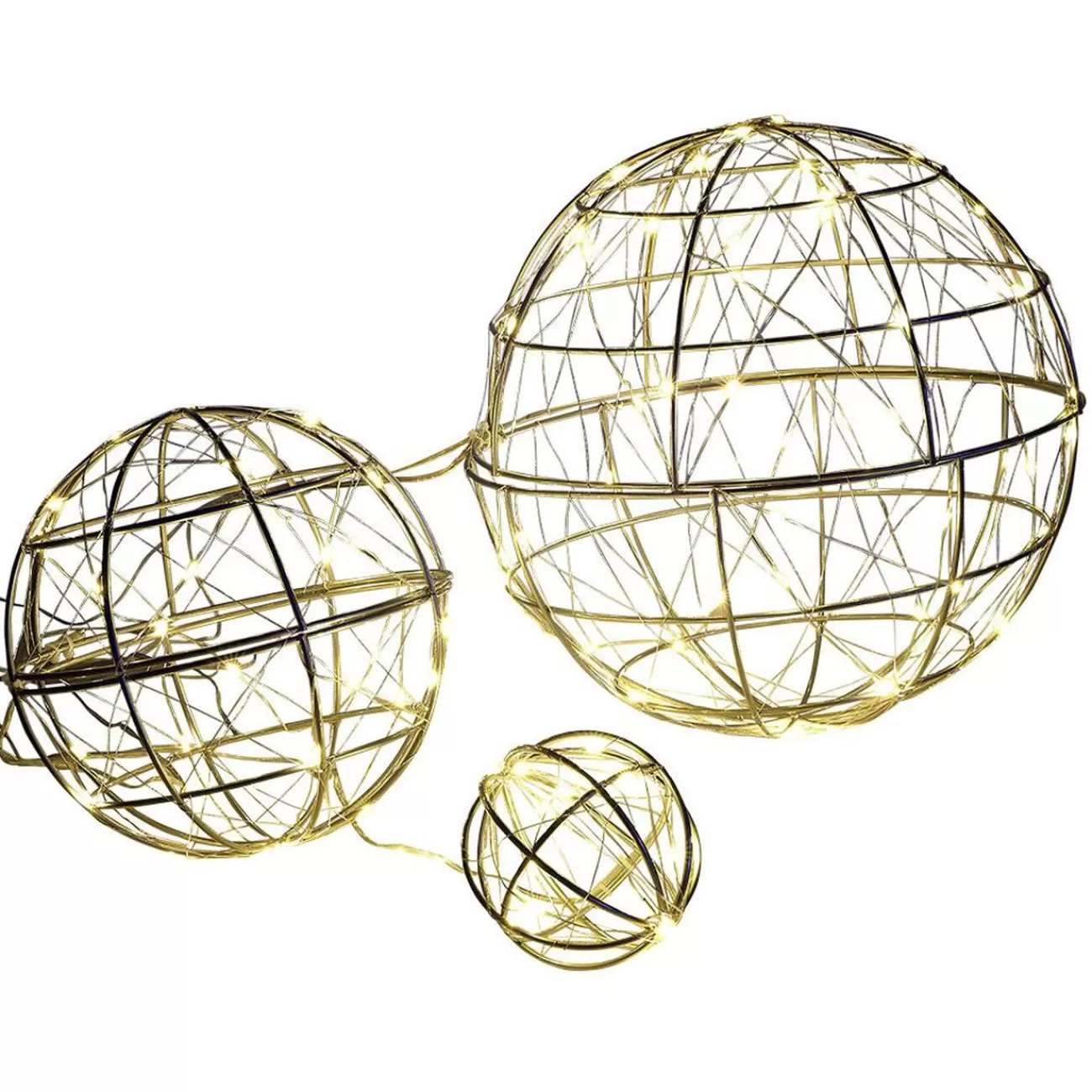 Gifi Boule de Noël 100 LED blanc chaud x3< Décoration Extérieure De Noël