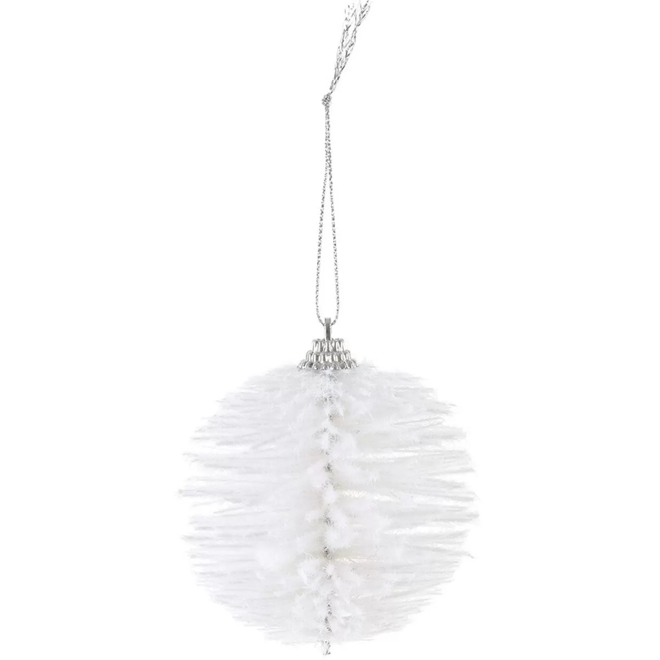 Gifi Boule de Noël à brins blanc ø8 cm< Décoration Sapin