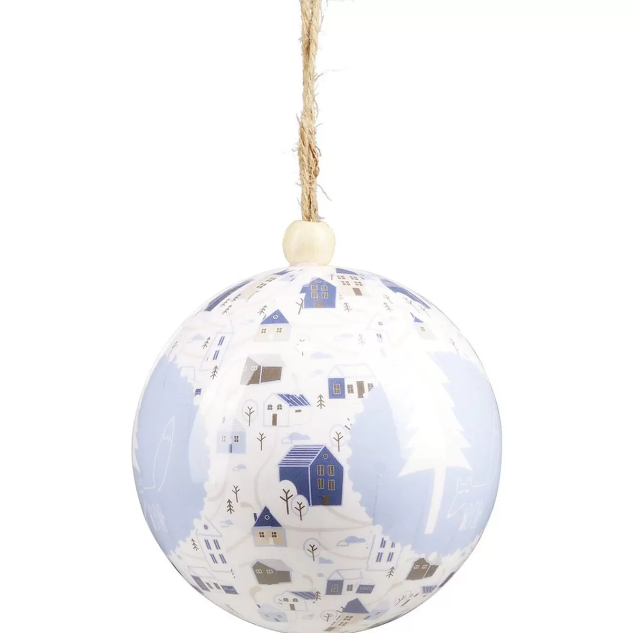 Gifi Boule de Noël à motif bleu et blanc Ø12cm< Décoration Sapin