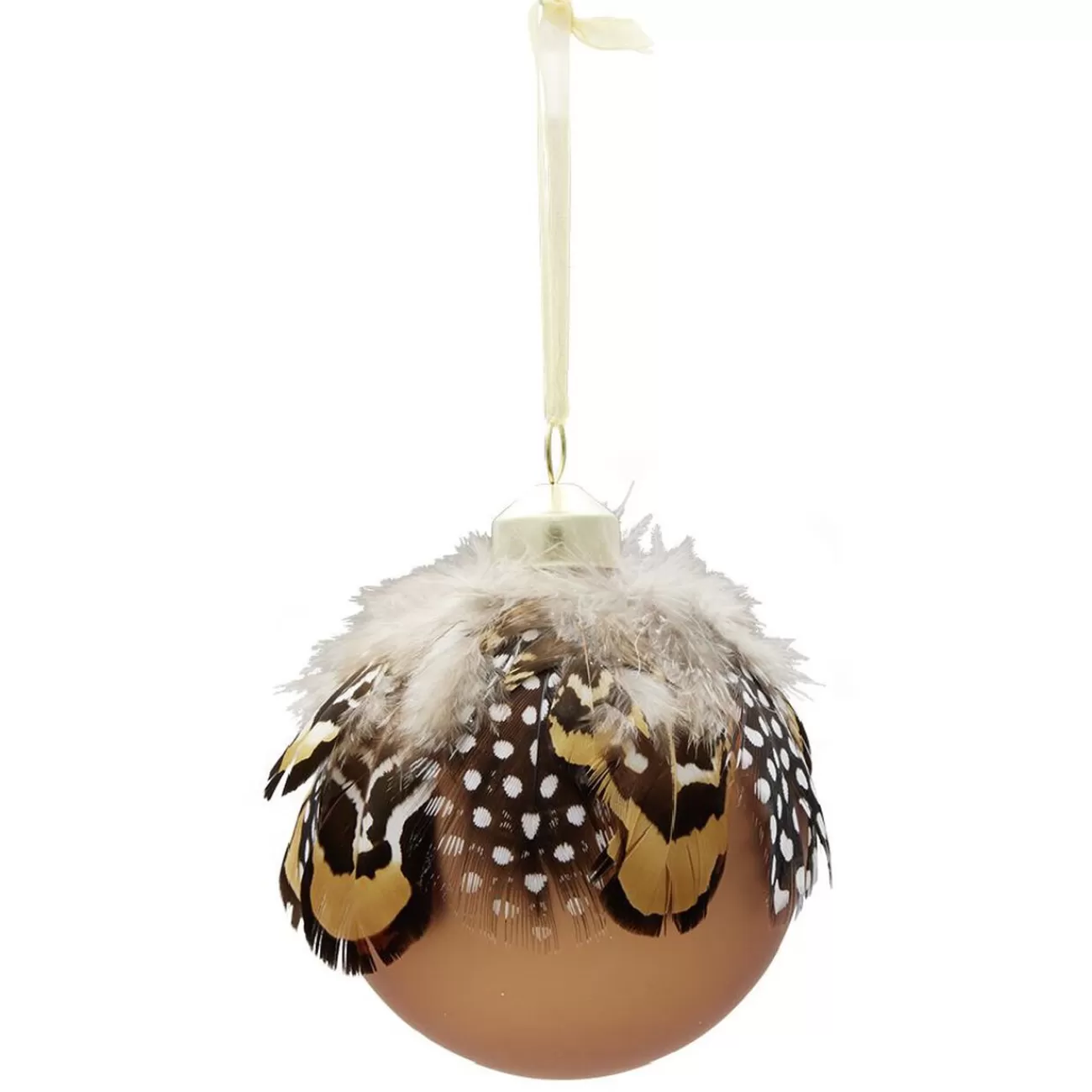 Gifi Boule de Noël à plumes en verre Ø8 cm< Décoration Sapin