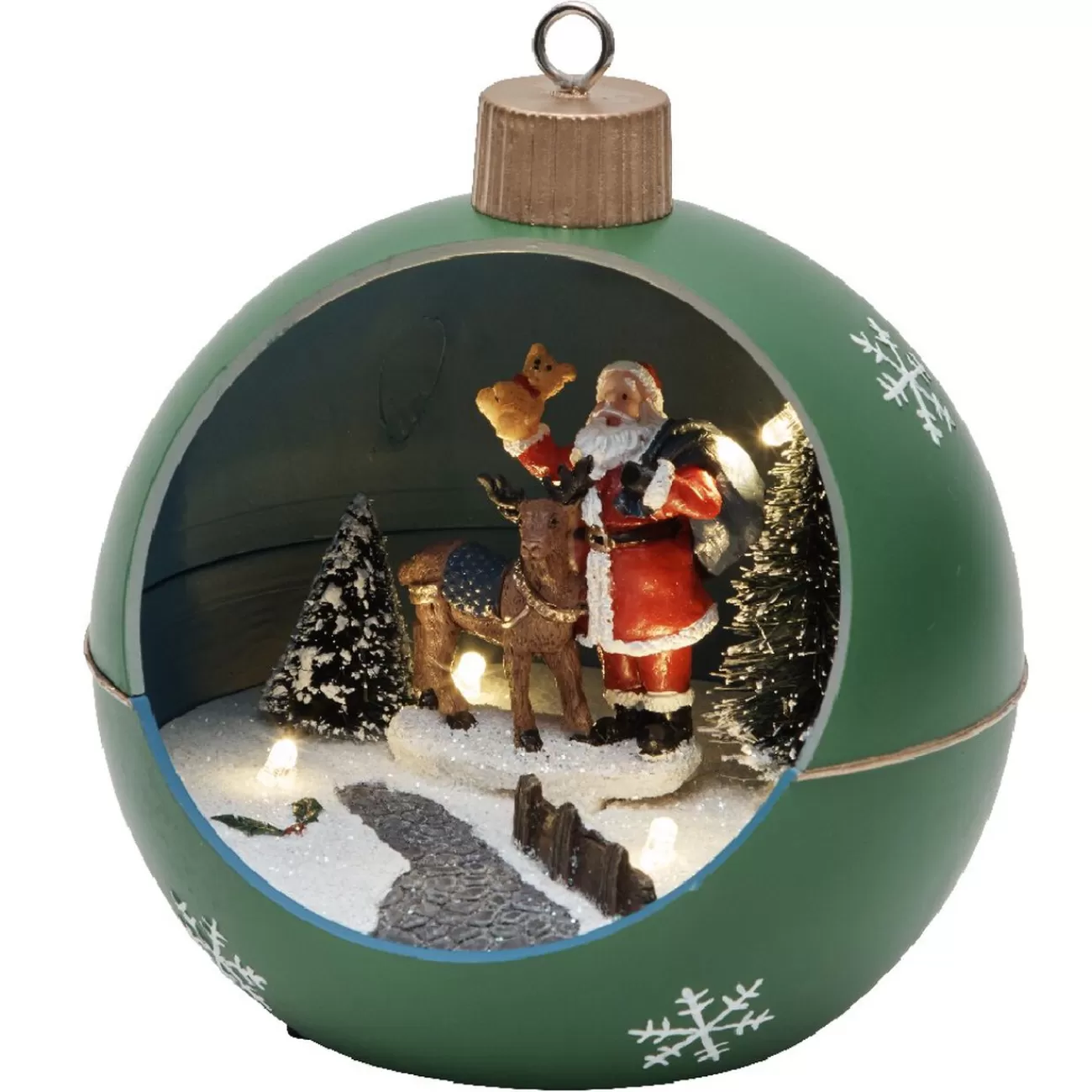 Gifi Boule de Noël avec figurines 4 LED< Décoration Intérieure De Noël