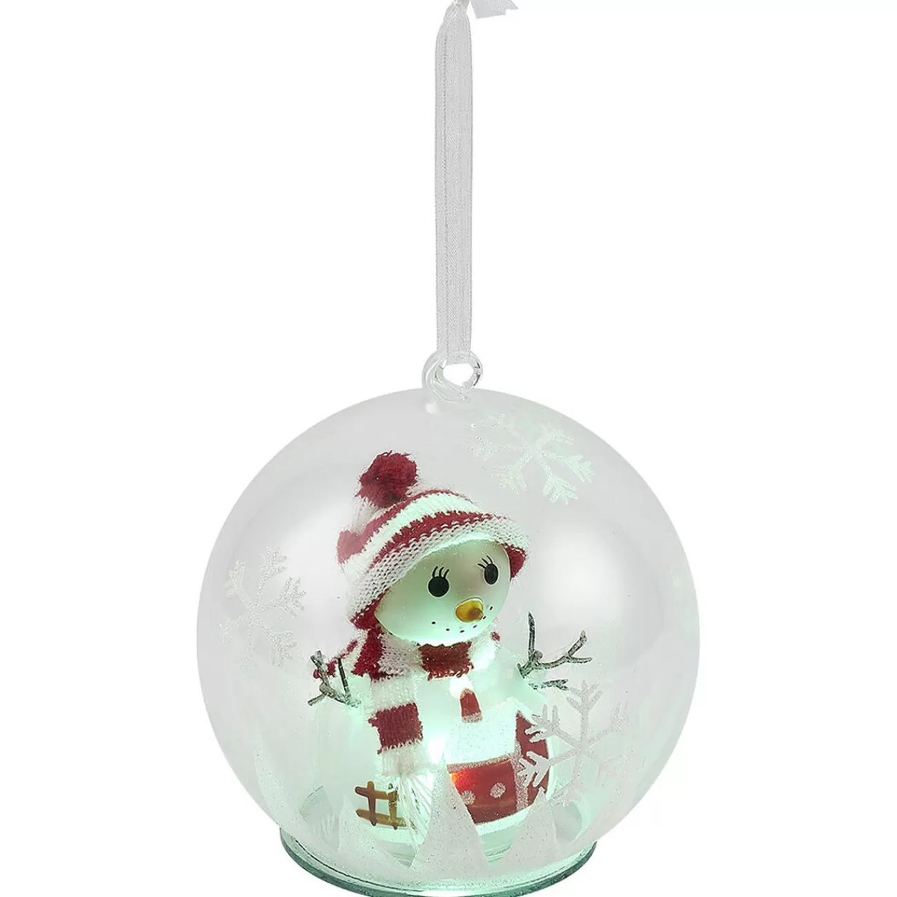 Gifi Boule de Noël en verre Bonhomme de neige lumineux< Décoration Extérieure De Noël