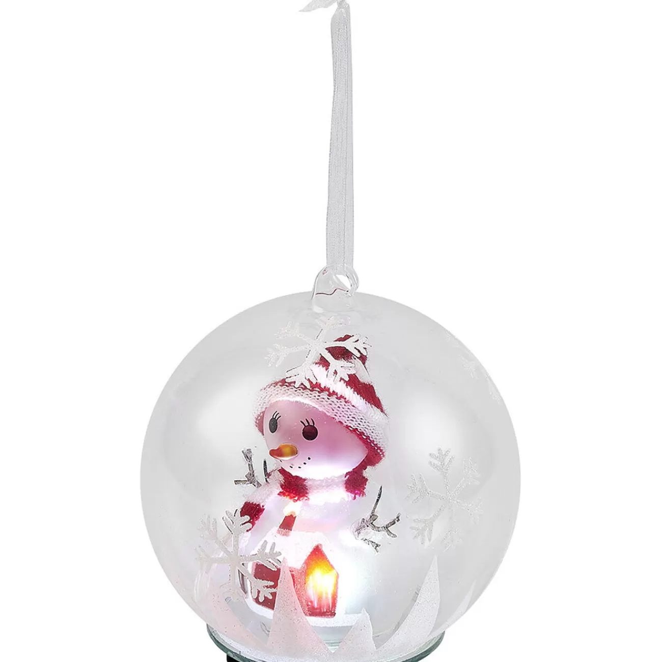 Gifi Boule de Noël en verre Bonhomme de neige lumineux< Décoration Extérieure De Noël