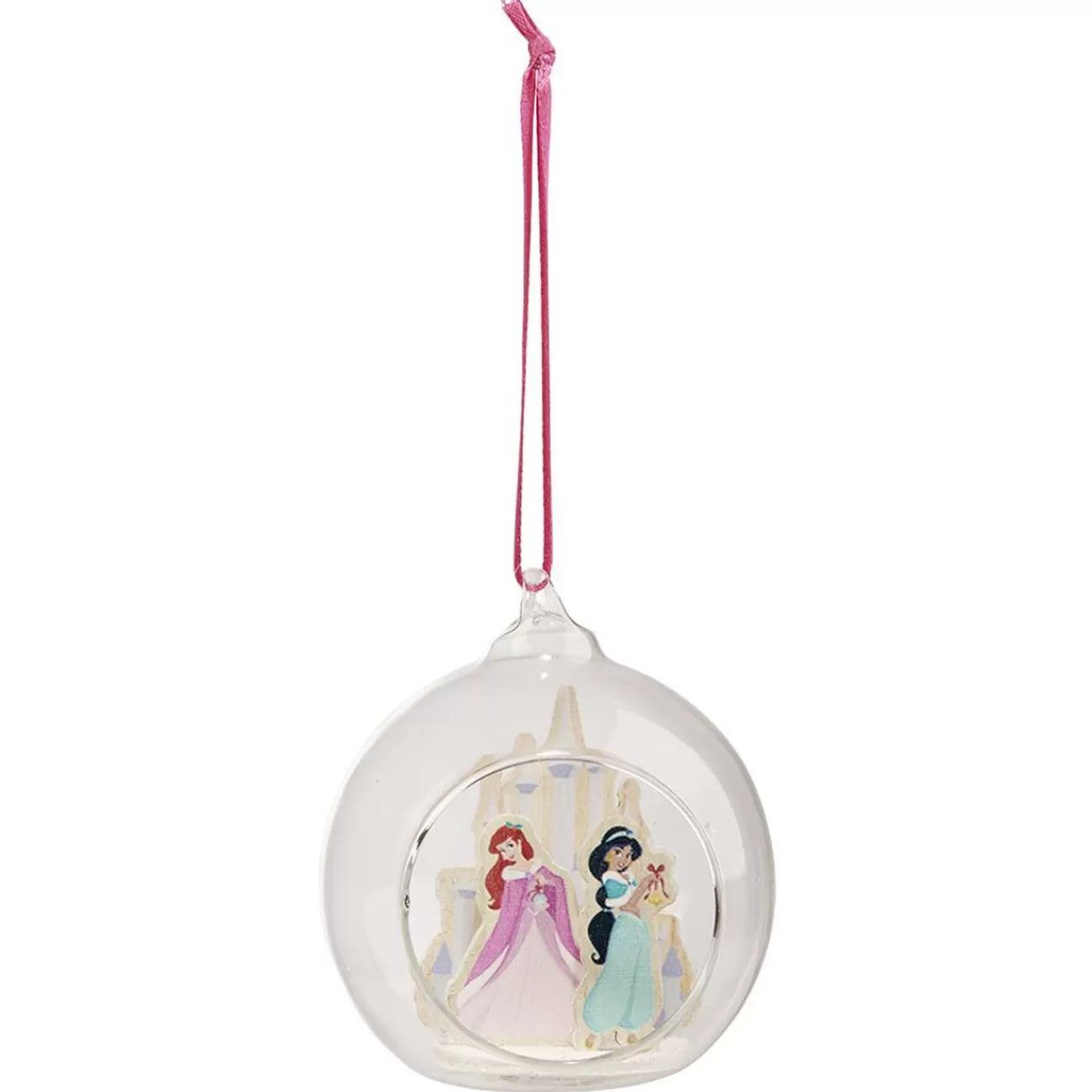 Gifi Boule de Noël en verre Disney Princesses Ariel et Jasmine Ø8cm< Décoration Sapin