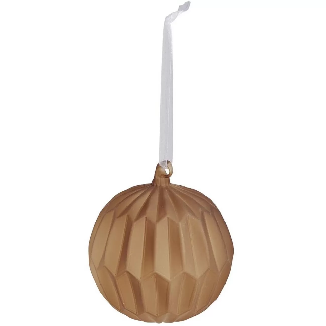 Gifi Boule de Noël en verre dépoli marron Ø8cm< Décoration Sapin